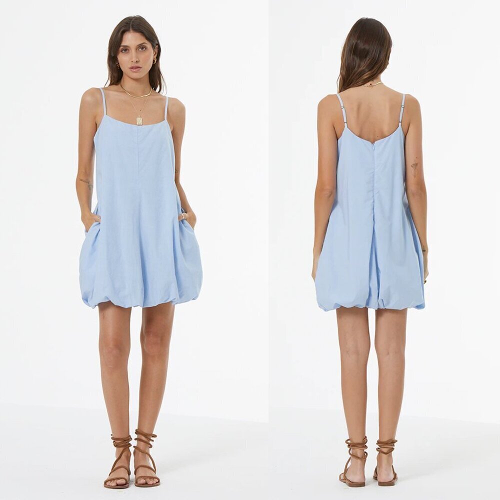 NWT New YOUNG FABULOUS & BROKE Bulle Bubble Cornflower Mini Dress Size L